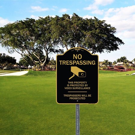 Signmission No Parking on Grass W/ Right Arrow Heavy-Gauge Aluminum Architectural Sign, 24" x 18", BU-1824-23686 A-DES-BU-1824-23686